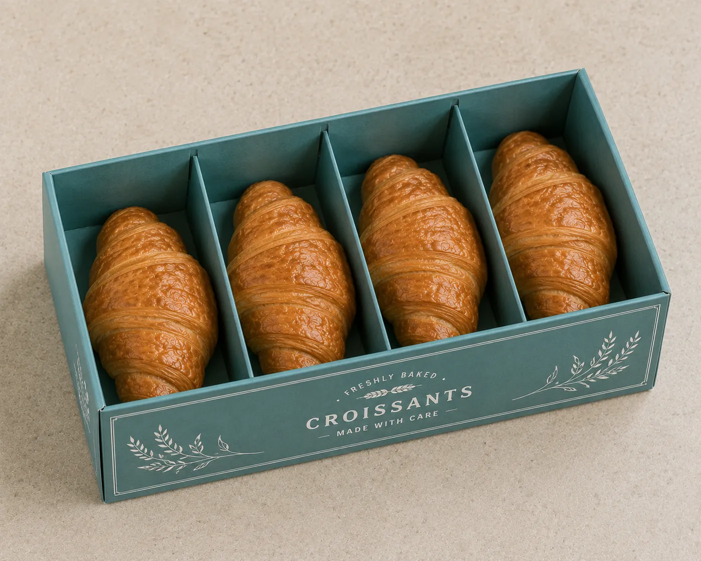 Custom Croissant Display Box with Divider Inserts