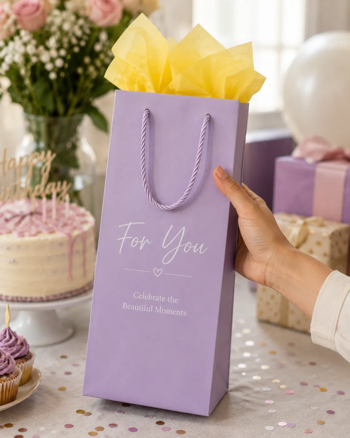 Vertical Gift Bag with Tissue Paper