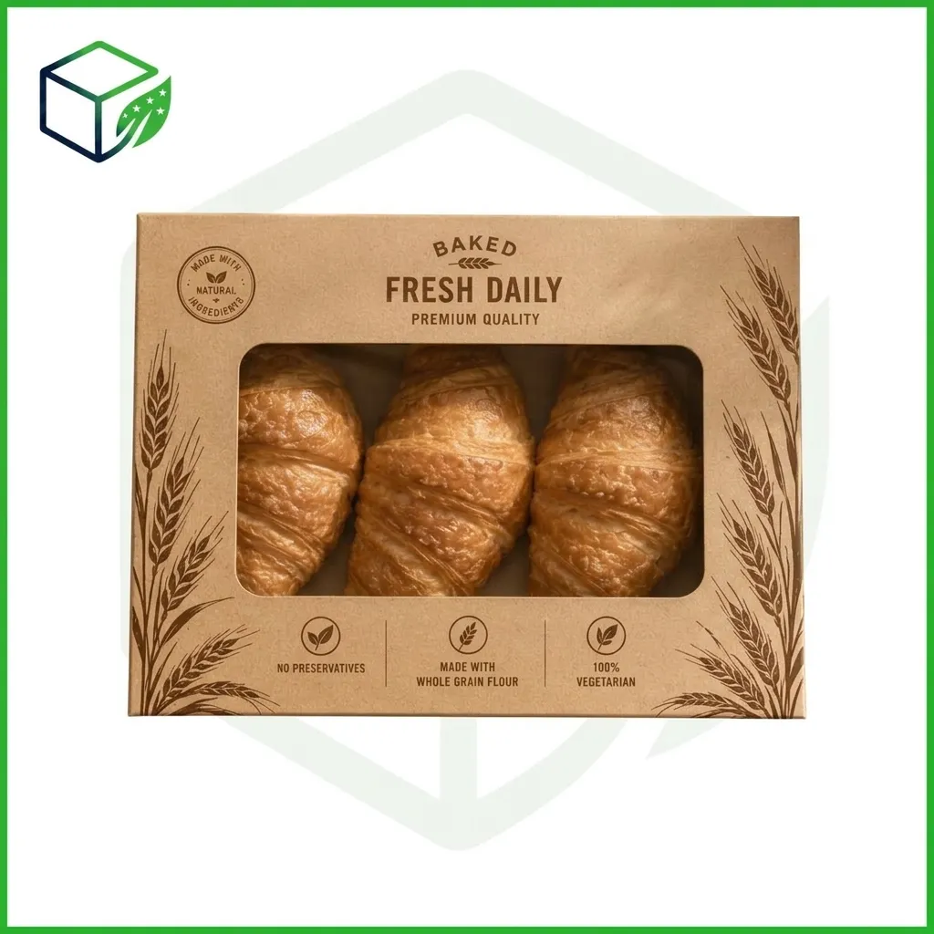 Custom Croissant Kraft Window Box