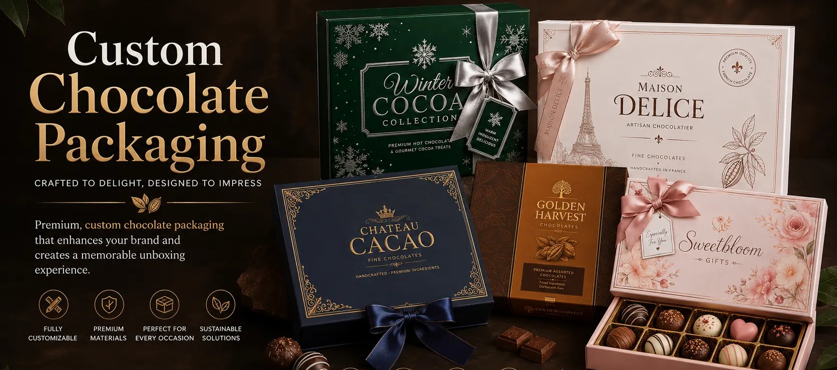 Custom Chocolate Packaging Banner