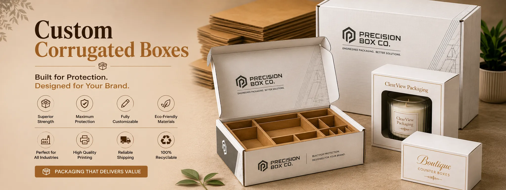 Custom Corrugated Boxes Banner