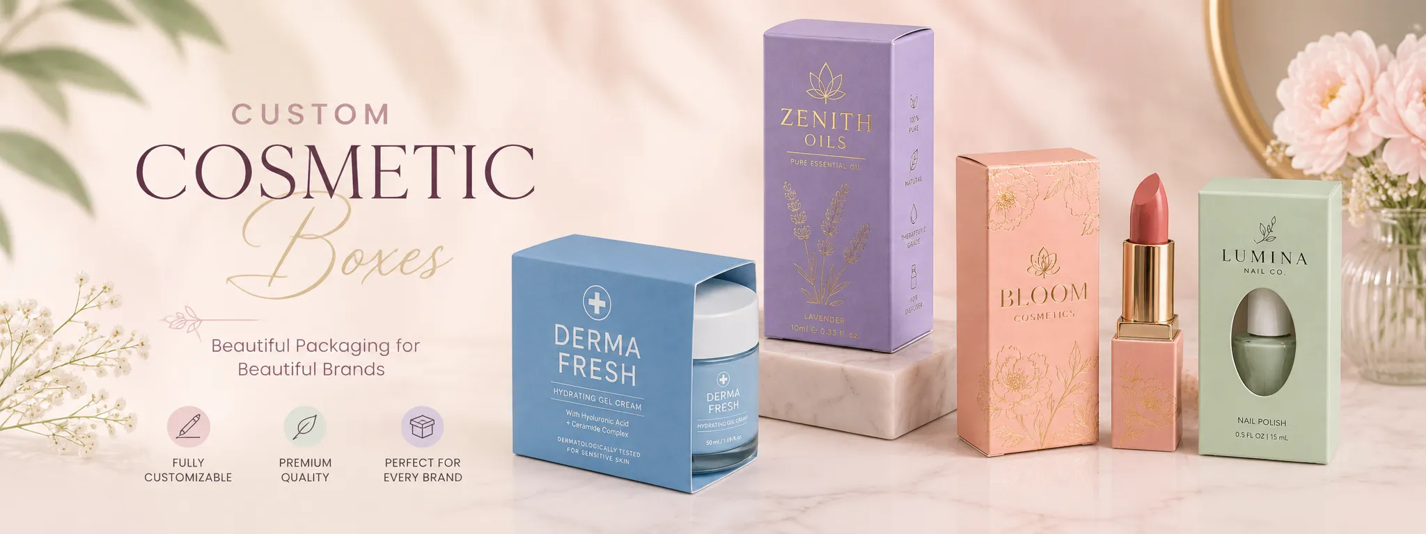 Custom Cosmetic Boxes Banner