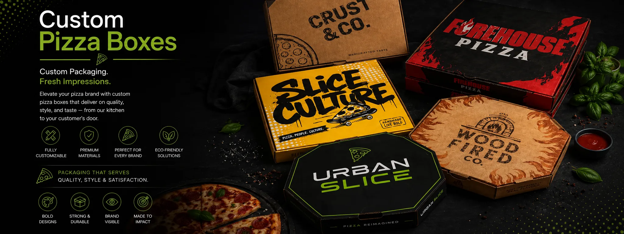 Custom Pizza Boxes Banner