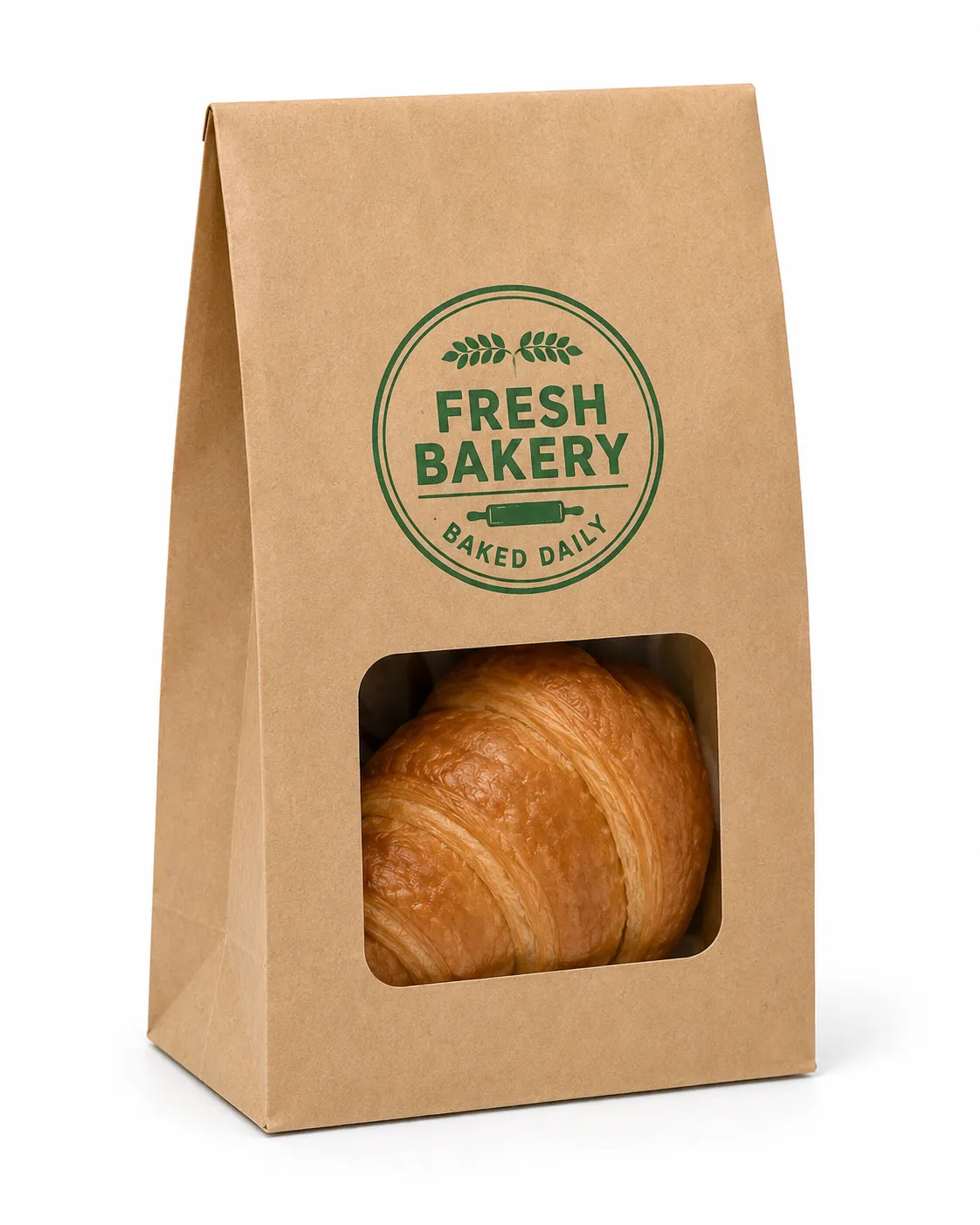 custom croissant Paper Bag with Window - Image 4