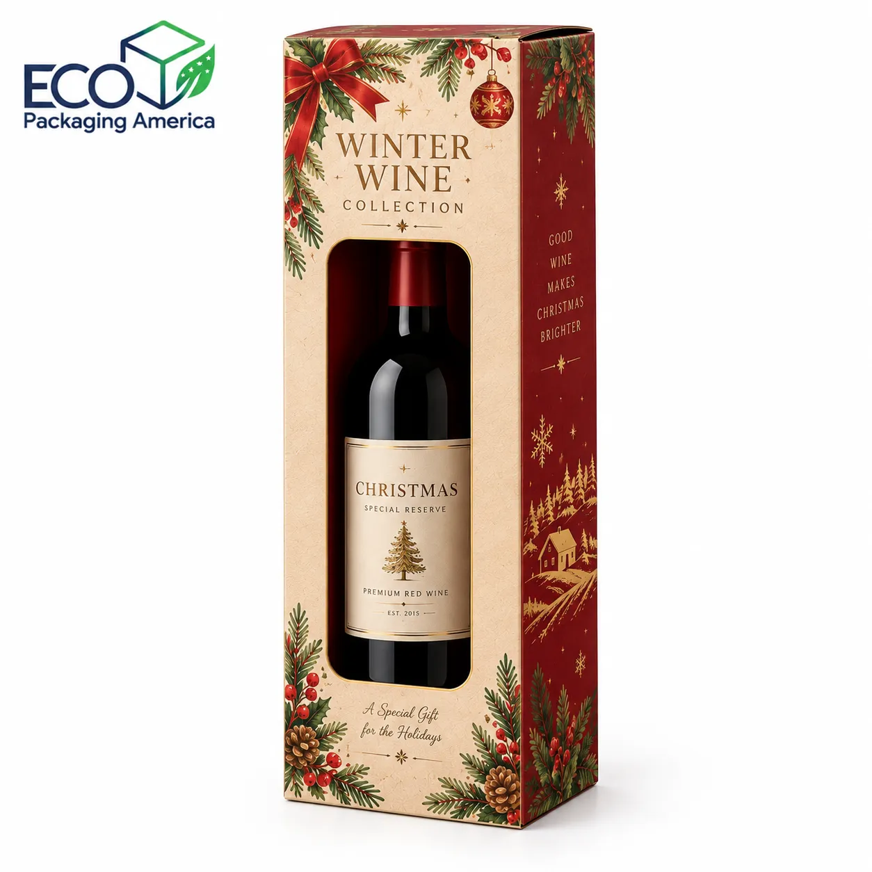 Custom Christmas Wine Box