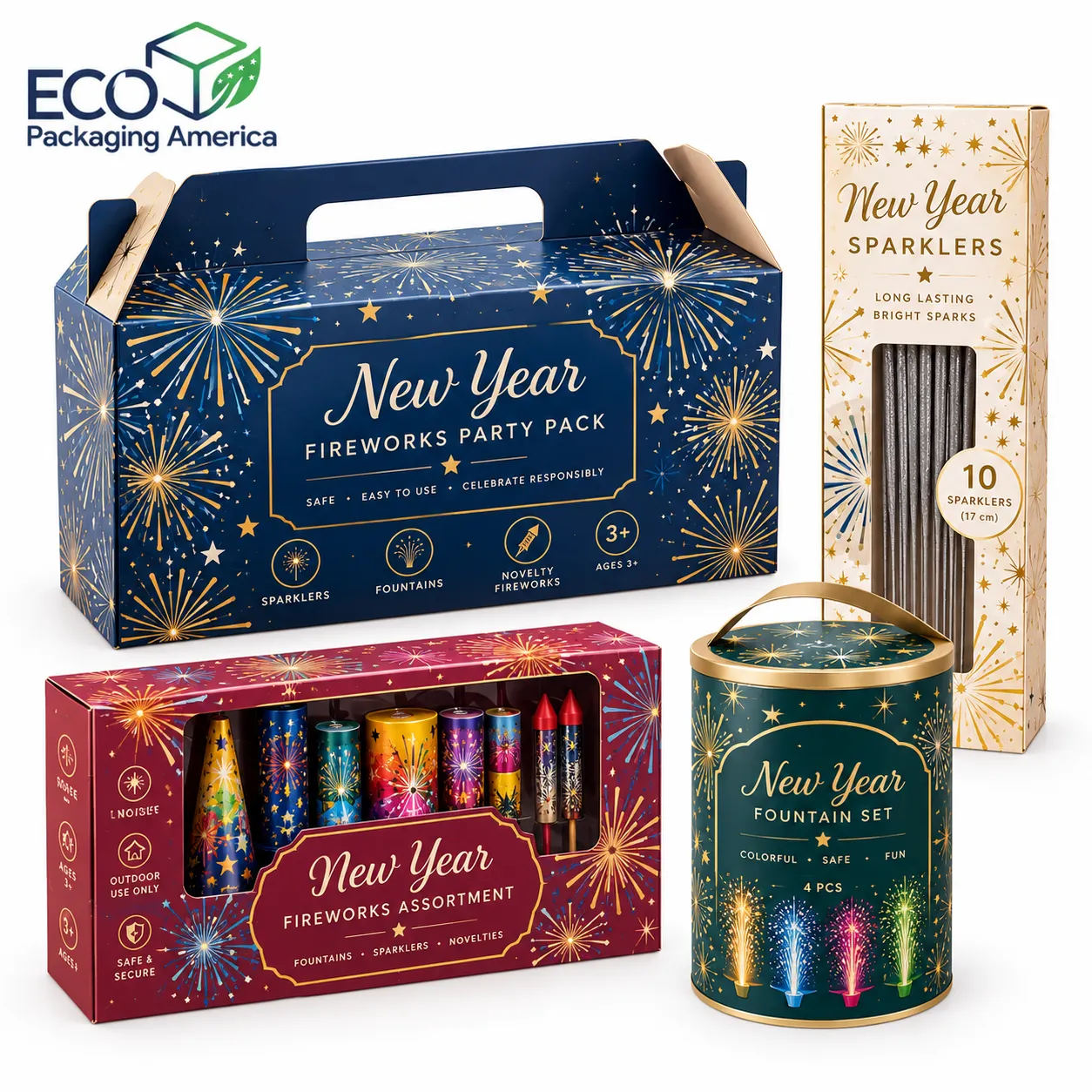 Custom New Year's Eve Fireworks & Sparklers Packaging