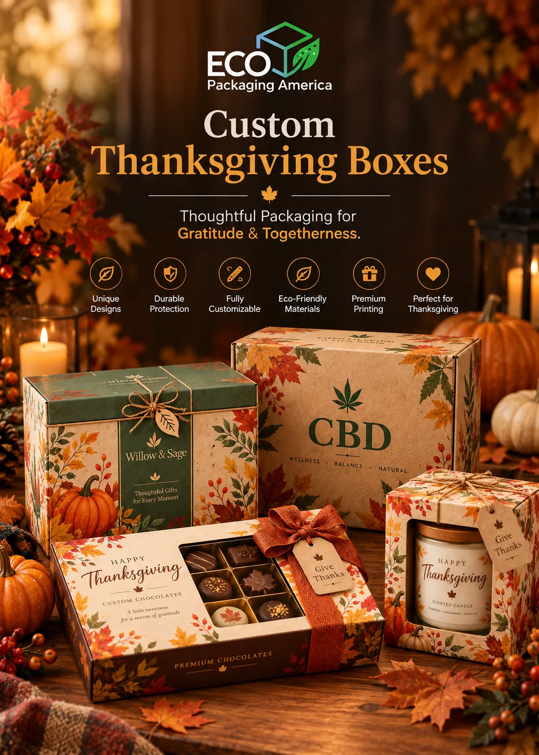 Eco Packaging America custom Thanksgiving boxes