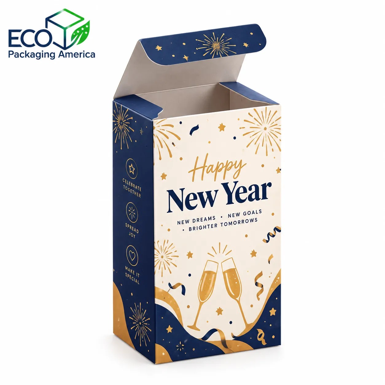 Custom New Year's Eve Tuck End Folding Carton
